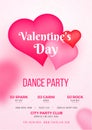 Valentine`s Day dance party template or flyer design. Royalty Free Stock Photo