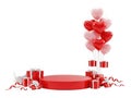 Valentine\'s day decorations isolated on white background Royalty Free Stock Photo