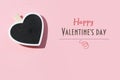 Valentine`s day card. Decorative clothespin as heart on pink background. Concept Royalty Free Stock Photo