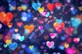 Valentine\'s Day delight: Colorful hearts rain from white cloud Royalty Free Stock Photo