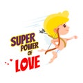 Valentine's day design concept with cute cartoon cupid.