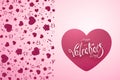 Valentine`s day design, pink background. Sale poster blank love sale flyer