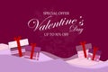 Valentine`s Day or Valentine`s Day discount offer poster. Space for text Royalty Free Stock Photo