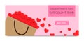 Valentine`s day discount website banner vector design