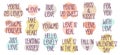 Valentine`s Day hand-drawn lettering collection. Royalty Free Stock Photo