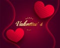 valentine's day event background with two lovely hearts Royalty Free Stock Photo