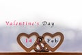 Valentine\'s Day 14 Feb. Double Heart shape as symbol of love Royalty Free Stock Photo