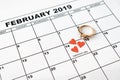 Offer to marry. Valentine`s day, February 14 on the calendar