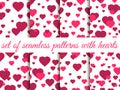 Valentine`s day. 14 February. Seamless pattern set with hearts. Festive background for greeting card, banner and poster Royalty Free Stock Photo