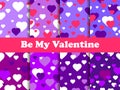 Valentine`s day. 14 February. Seamless pattern set with hearts. Festive background for greeting card, banner and poster. Vector Royalty Free Stock Photo