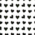 Valentine's day, black hearts seamless pattern Royalty Free Stock Photo