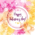 Valentine`s day floral greeting card