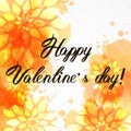 Valentine`s day floral greeting card