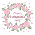 Valentine's day flower ring vector illustration