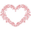 Valentine's day folk embroidery and cutout inspired heart shape Royalty Free Stock Photo