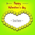 Valentine`s Day and Frame from tennis balls Royalty Free Stock Photo