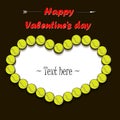 Valentine`s Day and Frame from tennis balls Royalty Free Stock Photo