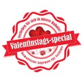 Valentine`s Day German sticker / label
