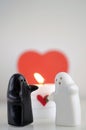 ValentineÃÂ´s Day Ghosts with Candle and Hearth Royalty Free Stock Photo