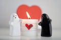 ValentineÃÂ´s Day Ghosts with Candle and Hearth