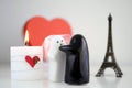 ValentineÃÂ´s Day Ghosts Wedding with Candle, Eiffel Tower and He