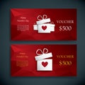 Valentine's day gift card voucher template present Royalty Free Stock Photo