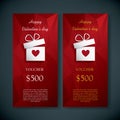 Valentine's day gift card voucher template present