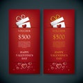 Valentine's day gift card voucher template with Royalty Free Stock Photo