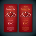 Valentine's day gift card voucher template with Royalty Free Stock Photo