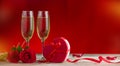 Champagne glasses and roses Royalty Free Stock Photo