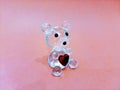 Valentine`s Day gift, crystal bear toy Royalty Free Stock Photo