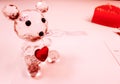 Valentine`s Day gift, crystal bear toy Royalty Free Stock Photo