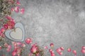 valentine's day gift in a heart-shaped box, mother's day, apples on the table