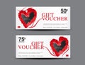 Valentine`s Day Gift Voucher template layout, business flyer design, certificate, coupon Royalty Free Stock Photo