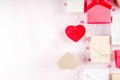Valentine`s day gifts gift boxes background Royalty Free Stock Photo