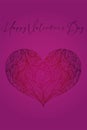 Valentine`s day greeting card banner invitation flyer brochure. delicate feminine rich style. fuchsia heart shape and minimalist