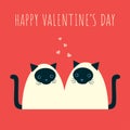 Valentines siamese cats red square Royalty Free Stock Photo