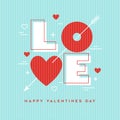 Valentine`s Day greeting card design. Modern minimalist geometric LOVE.