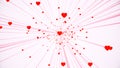 Valentine\'s Day greeting card illustration, connected hearts