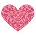 Abstract ornamental heart shaped 3d. Cutout lacy ornate heart. Valentine's day greeting card. Laser cutting design Royalty Free Stock Photo