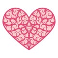Abstract ornamental heart shaped 3d. Cutout lacy ornate heart. Valentine's day greeting card. Laser cutting design Royalty Free Stock Photo