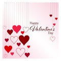 Valentine's day greeting card. stylish hanging hearts background for Valentine's day. illustration vector.