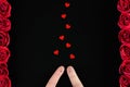 Valentine`s Day - happy finger faces Royalty Free Stock Photo