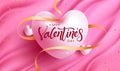 Valentine`s day heart balloon vector design. Happy valentine`s day text with heart balloons with yellow ribbon