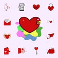 Valentine s day, heart break, colorful blood icon. Love icons universal set for web and mobile