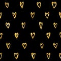 Valentine's Day Heart Gold Glitter Pattern Royalty Free Stock Photo