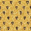 Valentine's Day Heart Gold Glitter Pattern Royalty Free Stock Photo