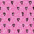 Valentine's Day Heart Gold Glitter Pattern Royalty Free Stock Photo