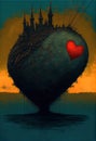 Love with Zdzislaw Beksinski style Postcard - Generative AI