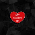 Valentine`s day heart on low poly background